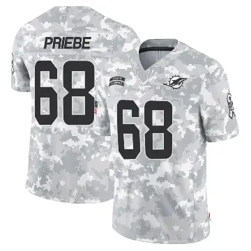 ＃68 Men's Josh Priebe Arctic Camo Limited Miami Dolphins 2024 Salute to Service Jersey