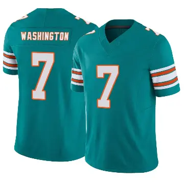 ＃7 Men's Tahj Washington Aqua Limited Miami Dolphins Alternate Vapor F.U.S.E. Jersey