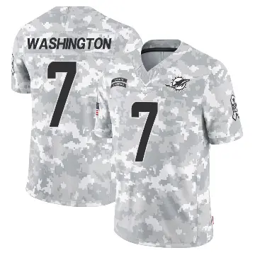 ＃7 Men's Tahj Washington Arctic Camo Limited Miami Dolphins 2024 Salute to Service Jersey