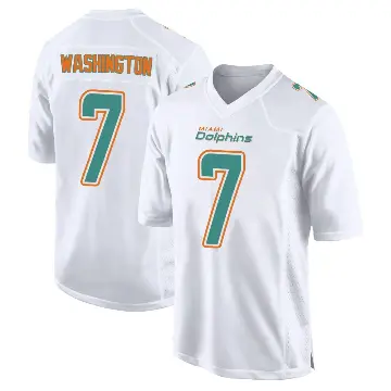 ＃7 Men's Tahj Washington White Game Miami Dolphins Fashion Jersey