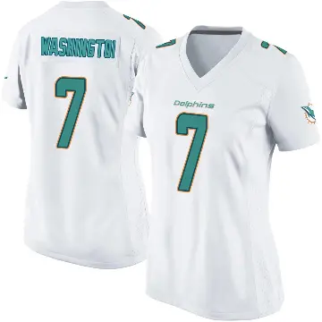 ＃7 Women's Tahj Washington White Game Miami Dolphins Jersey