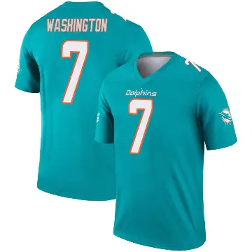 ＃7 Youth Tahj Washington Aqua Legend Miami Dolphins Jersey