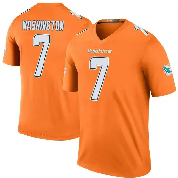 ＃7 Youth Tahj Washington Orange Legend Miami Dolphins Color Rush Jersey