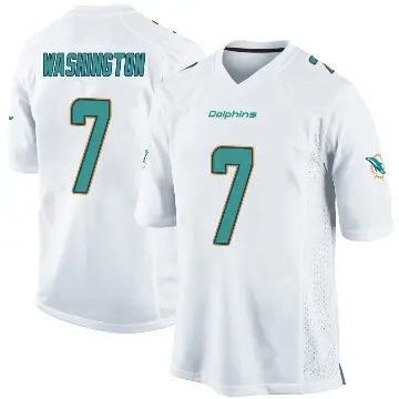 ＃7 Youth Tahj Washington White Game Miami Dolphins Jersey