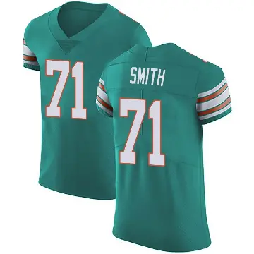 ＃71 Men's Kion Smith Green Elite Miami Dolphins Aqua Alternate Vapor Untouchable Jersey