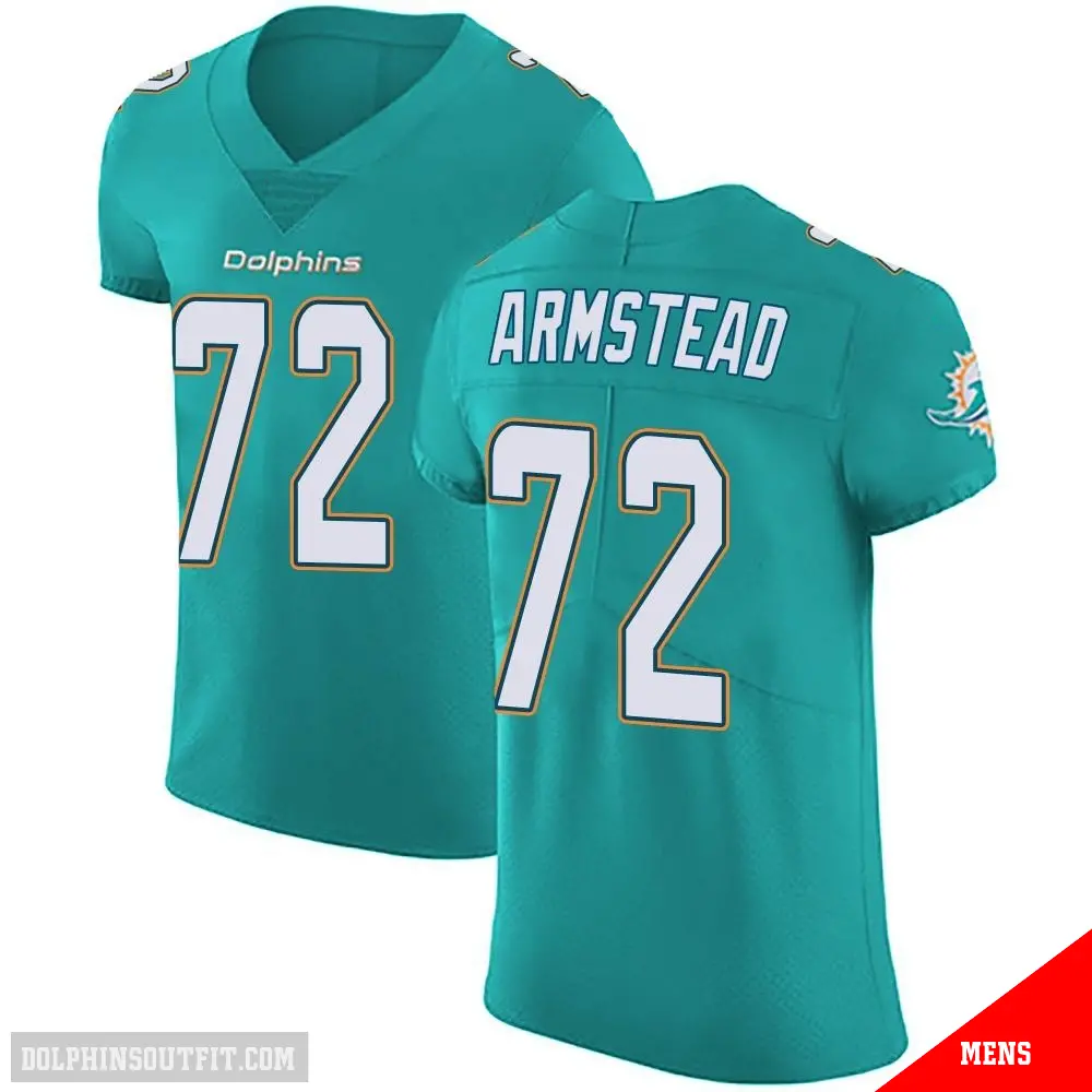 ＃72 Men's Terron Armstead Green Elite Miami Dolphins Aqua Team Color Vapor Untouchable Jersey