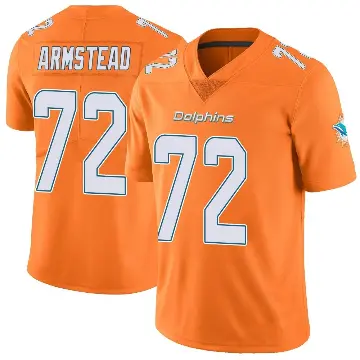 ＃72 Men's Terron Armstead Orange Limited Miami Dolphins Color Rush Jersey