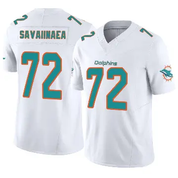 ＃72 Youth Jonah Savaiinaea White Limited Miami Dolphins Vapor F.U.S.E. Jersey