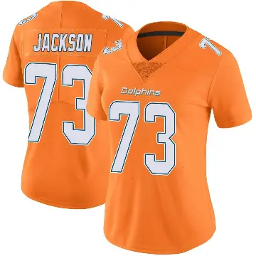 ＃73 Women's Austin Jackson Orange Limited Miami Dolphins Color Rush Jersey