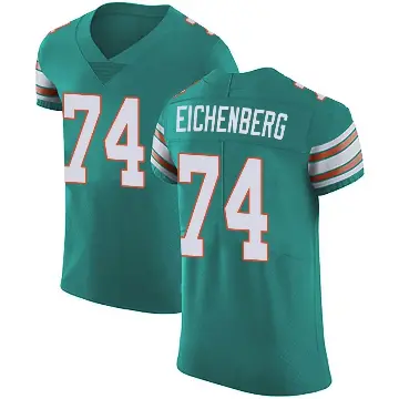 ＃74 Men's Liam Eichenberg Green Elite Miami Dolphins Aqua Alternate Vapor Untouchable Jersey