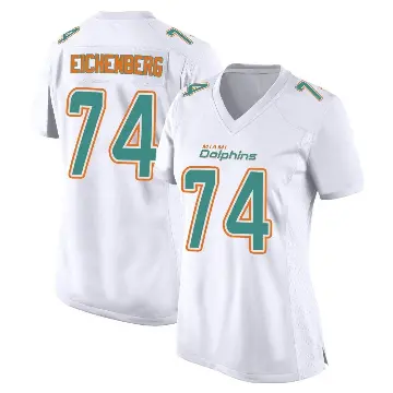 ＃74 Women's Liam Eichenberg White Game Miami Dolphins Fashion Jersey