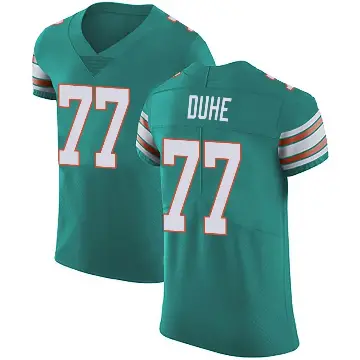 ＃77 Men's Adam Joseph Duhe Green Elite Miami Dolphins Aqua Alternate Vapor Untouchable Jersey