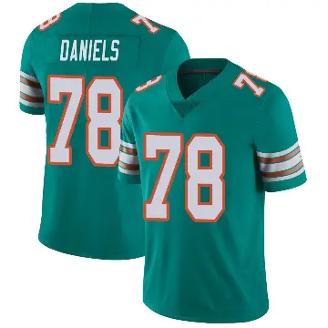 ＃78 Men's James Daniels Aqua Limited Miami Dolphins Alternate Vapor Untouchable Jersey