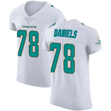 ＃78 Men's James Daniels White Elite Miami Dolphins Vapor Untouchable Jersey