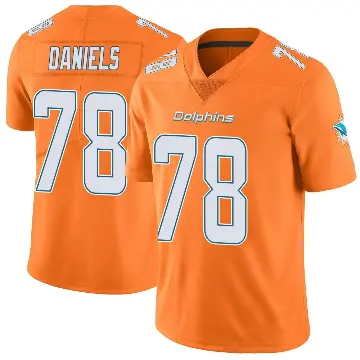 ＃78 Youth James Daniels Orange Limited Miami Dolphins Color Rush Jersey