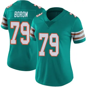 ＃79 Women's Larry Borom Aqua Limited Miami Dolphins Alternate Vapor Untouchable Jersey