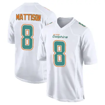 ＃8 Youth Alexander Mattison White Game Miami Dolphins Fashion Jersey