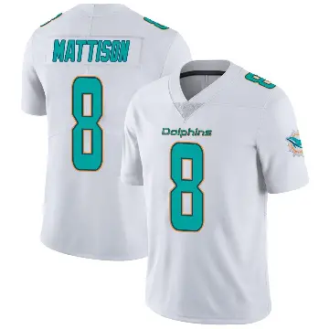 ＃8 Youth Alexander Mattison White Miami Dolphins limited Vapor Untouchable Jersey