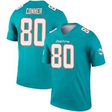 ＃80 Men's Tanner Conner Aqua Legend Miami Dolphins Jersey