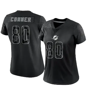 ＃80 Women's Tanner Conner Black Limited Miami Dolphins Reflective Jersey