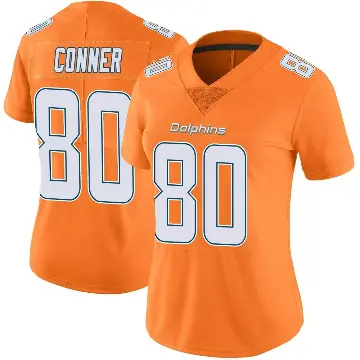 ＃80 Women's Tanner Conner Orange Limited Miami Dolphins Color Rush Jersey