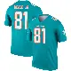 ＃81 Men's Theo Wease Jr. Aqua Legend Miami Dolphins Jersey