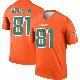 ＃81 Men's Theo Wease Jr. Orange Legend Miami Dolphins Inverted Jersey