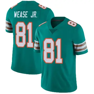 ＃81 Youth Theo Wease Jr. Aqua Limited Miami Dolphins Alternate Vapor Untouchable Jersey