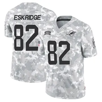 ＃82 Men's Dee Eskridge Arctic Camo Limited Miami Dolphins 2024 Salute to Service Jersey