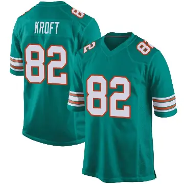 ＃82 Men's Tyler Kroft Aqua Game Miami Dolphins Alternate Jersey