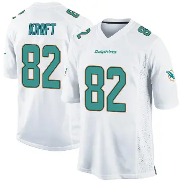 ＃82 Men's Tyler Kroft White Game Miami Dolphins Jersey