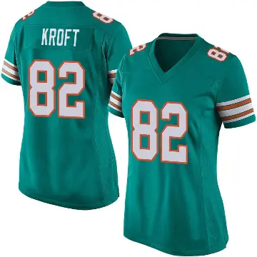 ＃82 Women's Tyler Kroft Aqua Game Miami Dolphins Alternate Jersey