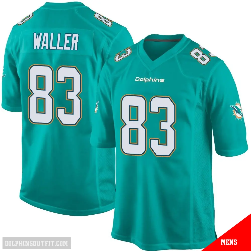 ＃83 Men's Darren Waller Aqua Game Miami Dolphins Team Color Jersey