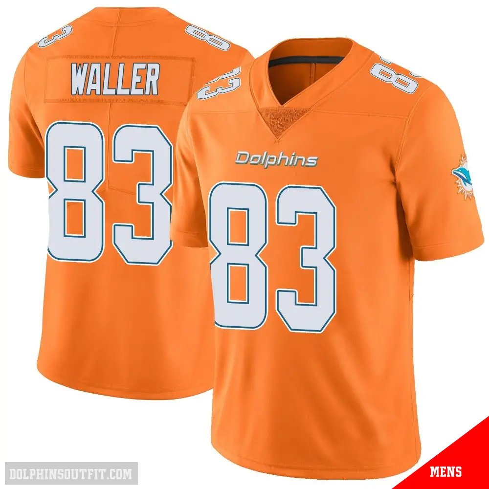 ＃83 Men's Darren Waller Orange Limited Miami Dolphins Color Rush Jersey