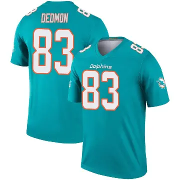 ＃83 Men's DeVonte Dedmon Aqua Legend Miami Dolphins Jersey