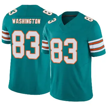 ＃83 Men's Tahj Washington Aqua Limited Miami Dolphins Alternate Vapor F.U.S.E. Jersey