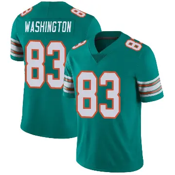 ＃83 Men's Tahj Washington Aqua Limited Miami Dolphins Alternate Vapor Untouchable Jersey