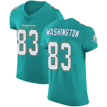 ＃83 Men's Tahj Washington Green Elite Miami Dolphins Aqua Team Color Vapor Untouchable Jersey