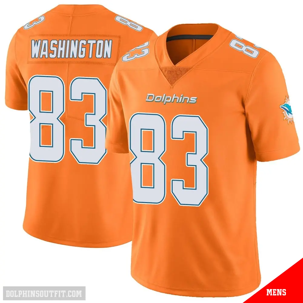 ＃83 Men's Tahj Washington Orange Limited Miami Dolphins Color Rush Jersey
