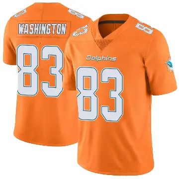 ＃83 Men's Tahj Washington Orange Limited Miami Dolphins Color Rush Jersey