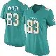 ＃83 Women's Darren Waller Aqua Game Miami Dolphins Team Color Jersey
