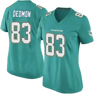 ＃83 Women's DeVonte Dedmon Aqua Game Miami Dolphins Team Color Jersey