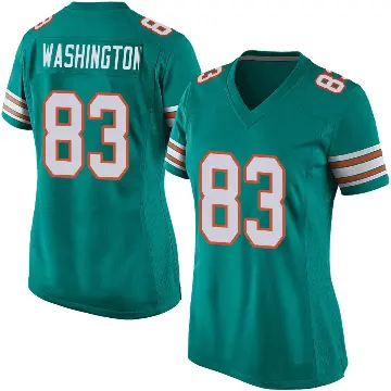 ＃83 Women's Tahj Washington Aqua Game Miami Dolphins Alternate Jersey