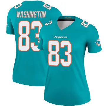 ＃83 Women's Tahj Washington Aqua Legend Miami Dolphins Jersey