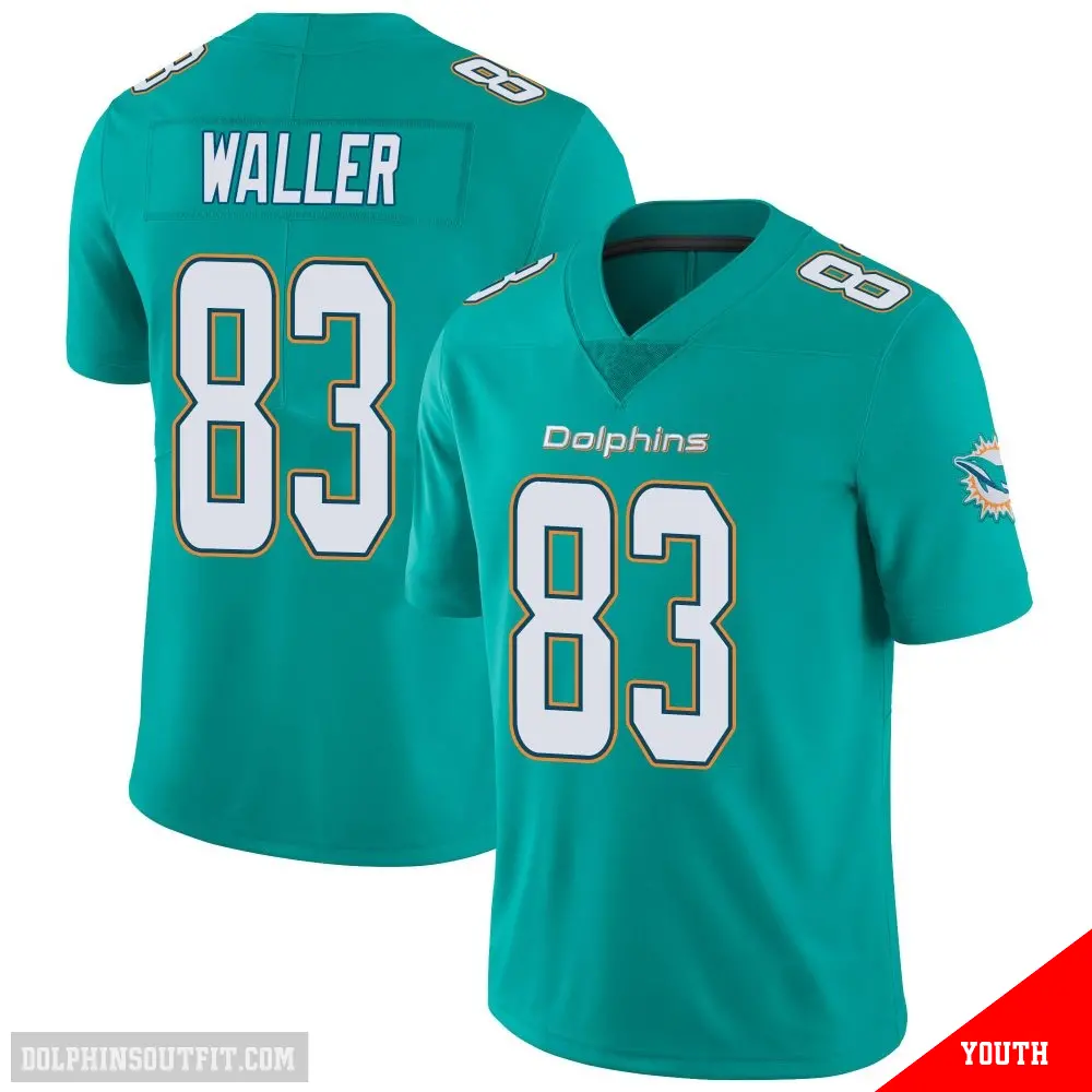 ＃83 Youth Darren Waller Aqua Limited Miami Dolphins Team Color Vapor Untouchable Jersey