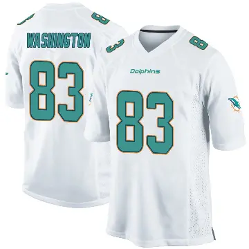＃83 Youth Tahj Washington White Game Miami Dolphins Jersey