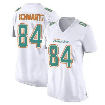 ＃84 Women's Anthony Schwartz White Game Miami Dolphins Fashion Jersey