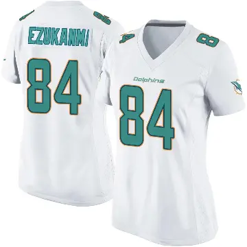＃84 Women's Erik Ezukanma White Game Miami Dolphins Jersey