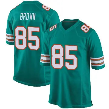 ＃85 Men's Pharaoh Brown Aqua Game Miami Dolphins Alternate Jersey