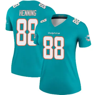 ＃88 Women's A.J. Henning Aqua Legend Miami Dolphins Jersey